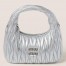 Miu Miu Wander Hobo Bag in Silver Matelasse Leather