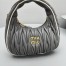 Miu Miu Wander Hobo Bag in Grey Matelasse Nappa Leather