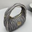 Miu Miu Wander Hobo Bag in Grey Matelasse Nappa Leather