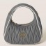 Miu Miu Wander Hobo Bag in Grey Matelasse Nappa Leather