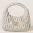 Miu Miu Wander Hobo Bag in White Matelasse Leather