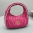 Miu Miu Wander Hobo Bag in Fuchsia Matelasse Nappa Leather