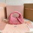 Miu Miu Wander Hobo Mini Bag in Begonia Pink Matelasse Leather