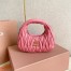 Miu Miu Wander Hobo Mini Bag in Begonia Pink Matelasse Leather