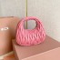 Miu Miu Wander Hobo Mini Bag in Begonia Pink Matelasse Leather