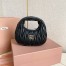 Miu Miu Wander Hobo Mini Bag in Black Matelasse Leather