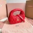 Miu Miu Wander Hobo Mini Bag in Red Matelasse Leather