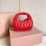Miu Miu Wander Hobo Mini Bag in Red Matelasse Leather