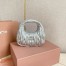 Miu Miu Wander Hobo Mini Bag in Silver Matelasse Leather