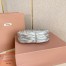 Miu Miu Wander Hobo Mini Bag in Silver Matelasse Leather