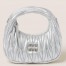 Miu Miu Wander Hobo Mini Bag in Silver Matelasse Leather