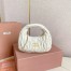 Miu Miu Wander Hobo Mini Bag in White Matelasse Leather