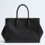 Bottega Veneta Barbara Bag in Black Intrecciato Lambskin