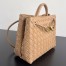 Bottega Veneta Andiamo Small Bag in Pale Brown Intrecciato Lambskin
