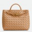 Bottega Veneta Andiamo Small Bag in Pale Brown Intrecciato Lambskin