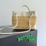 Bottega Veneta Andiamo Small Bag in Raffia and White Lambskin