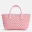 Bottega Veneta Cabat Mini Bag In Pink Intrecciato Lambskin