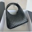 Bottega Veneta Campana Medium Bag in Black Intrecciato Lambskin