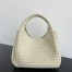 Bottega Veneta Campana Medium Bag in Sea Salt Intrecciato Lambskin