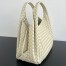 Bottega Veneta Campana Medium Bag in Sea Salt Intrecciato Lambskin