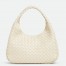 Bottega Veneta Campana Medium Bag in Sea Salt Intrecciato Lambskin