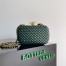 Bottega Veneta Knot Clutch with Chain in Green Intrecciato Lambskin