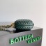 Bottega Veneta Knot Clutch with Chain in Green Intrecciato Lambskin