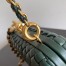 Bottega Veneta Knot Clutch with Chain in Green Intrecciato Lambskin