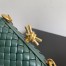 Bottega Veneta Knot Clutch with Chain in Green Intrecciato Lambskin