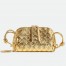 Bottega Veneta Concert Pouch in Gold Intrecciato Lambskin