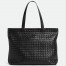 Bottega Veneta Large Zipped Tote in Black Intrecciato Calfskin