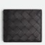 Bottega Veneta Bi-fold Coin Purse Wallet in Black Intrecciato Calfskin