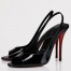 Christian Louboutin Sofia Z Slingback Pumps 100mm in Black Patent Leather