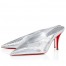 Christian Louboutin Miss Z Slimimule 80mm in Silver Metallic Leather