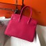 Hermes Rose Red Clemence Birkin 30cm Bag