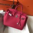 Hermes Rose Red Clemence Birkin 30cm Bag