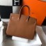Hermes Brown Clemence Birkin 35cm Bag