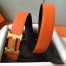 Hermes H Belt Buckle & Orange Epsom 32 MM Strap 