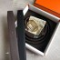 Hermes Pad Reversible Belt In Cafe Clemence Leather