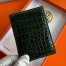 Hermes MC² Euclide Card Holder in Vert Fonce Shiny Alligator Leather 