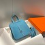 Hermes Halzan 25 Bag in Blue Jean Clemence Leather