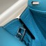 Hermes Halzan 25 Bag in Blue Jean Clemence Leather