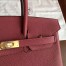 Hermes Bordeaux Birkin 25cm Clemence Handmade Bag