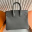Hermes Birkin 25 Retourne Handmade Bag in Gris Meyer Epsom Calfskin