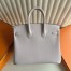 Hermes Birkin 25 Retourne Handmade Bag In Mauve Pale Epsom Calfskin