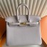 Hermes Birkin 25 Retourne Handmade Bag In Mauve Pale Epsom Calfskin