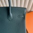 Hermes Birkin Officier 25 Handmade Bag in Vert Cypress Clemence Leather