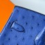 Hermes Birkin 25 Retourne Handmade Bag In Blue Zellige Ostrich Leather