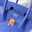 Hermes Birkin 25 Retourne Handmade Bag In Blue Zellige Ostrich Leather