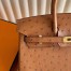 Hermes Birkin 25 Retourne Handmade Bag in Gold Ostrich Leather